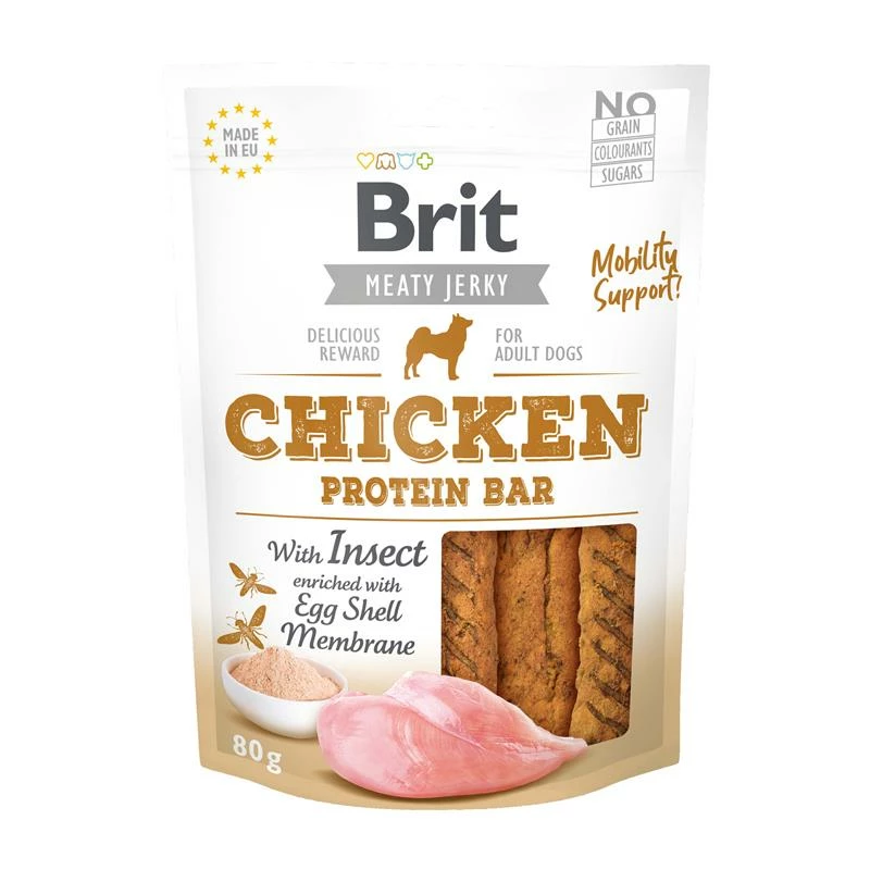 Brit Dog Snack Meaty Jerky Chicken & Insect Protein Bar | 12x 80g 1 Brit Dog Snack Meaty Jerky Chicken & Insect Protein Bar | 12x 80g