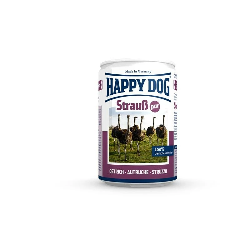 Happy Dog Strauß Pur Dose | 6x 400g Nassfutter 1 Happy Dog Strauß Pur Dose | 6x 400g Nassfutter