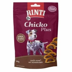 Rinti Chicko Plus Leberwurstschnitte | 12 X 80g Hundesnack
