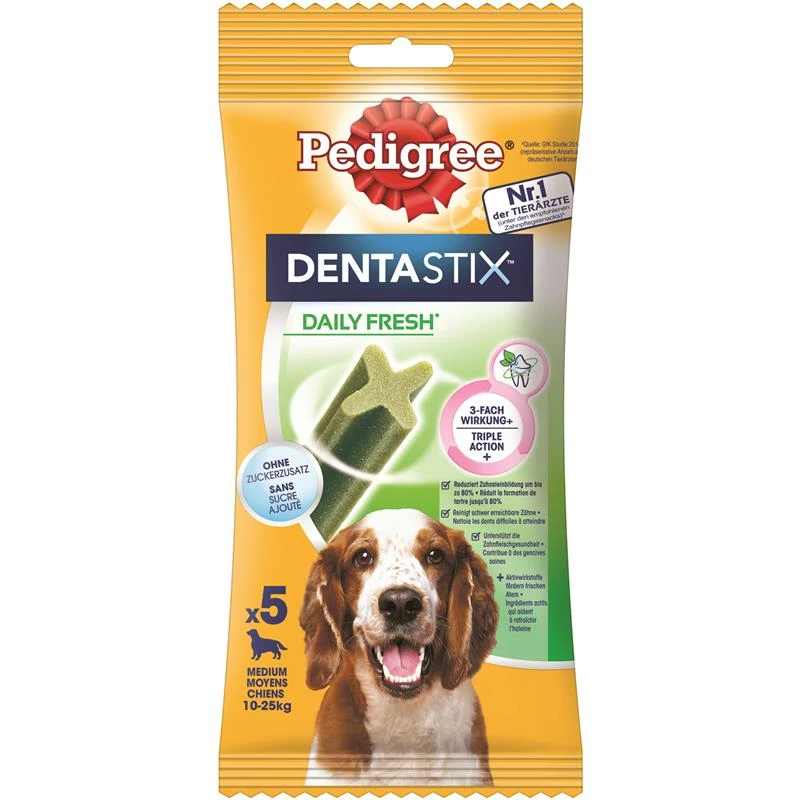 Pedigree Denta Stix Daily Fresh Mittelgroße Hunde | 14x 5 St. 1 Pedigree Denta Stix Daily Fresh Mittelgroße Hunde | 14x 5 St.