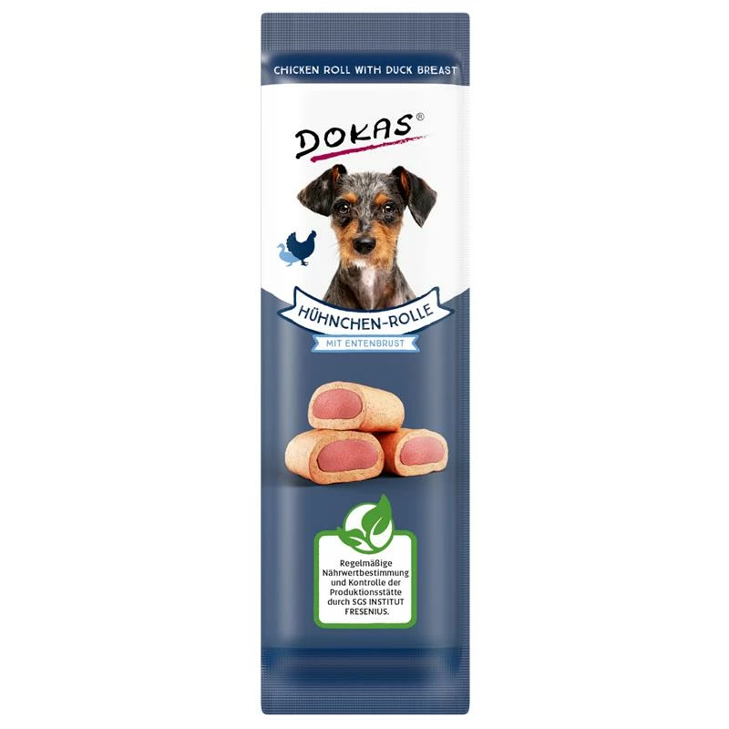 Dokas Dog Hühnchen Rolle Mit Ente | 32x 10g 1 Dokas Dog Hühnchen Rolle Mit Ente | 32x 10g