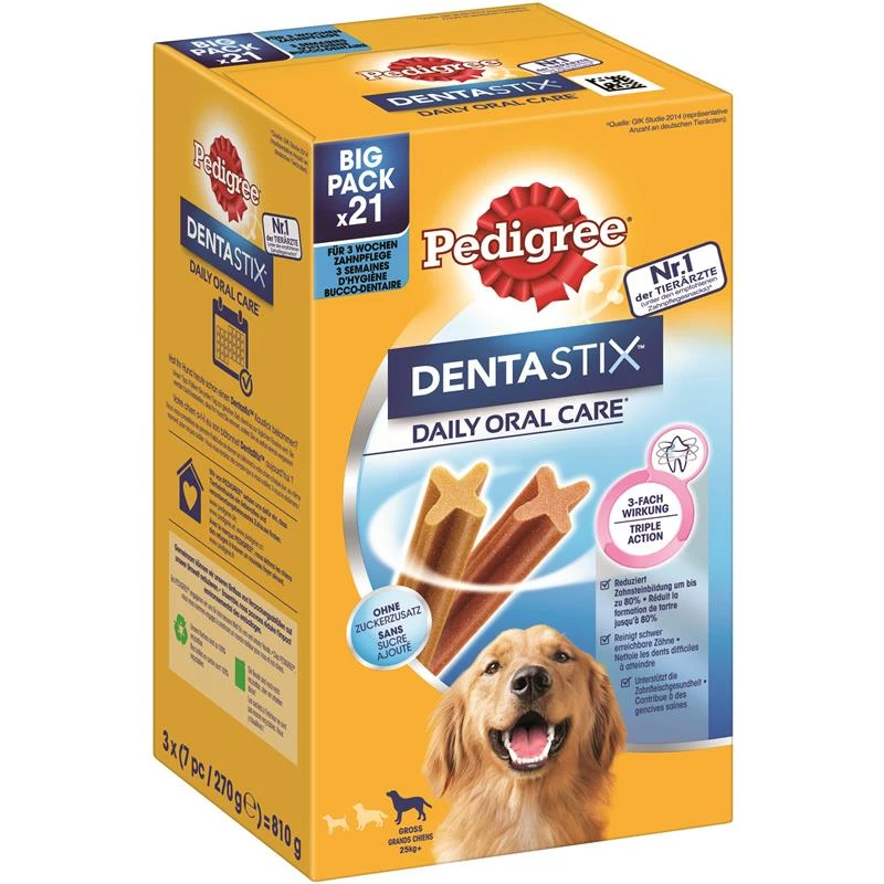 Pedigree Denta Stix Daily Care MP Für Große Hunde | 4x 21 Stück 1 Pedigree Denta Stix Daily Care MP Für Große Hunde | 4x 21 Stück