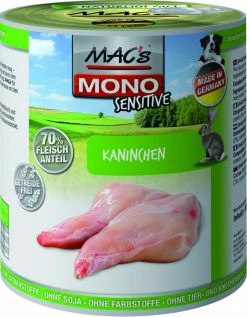 MACs Mono Sensitive Kaninchen | 6x 800g Hundefutter Nass