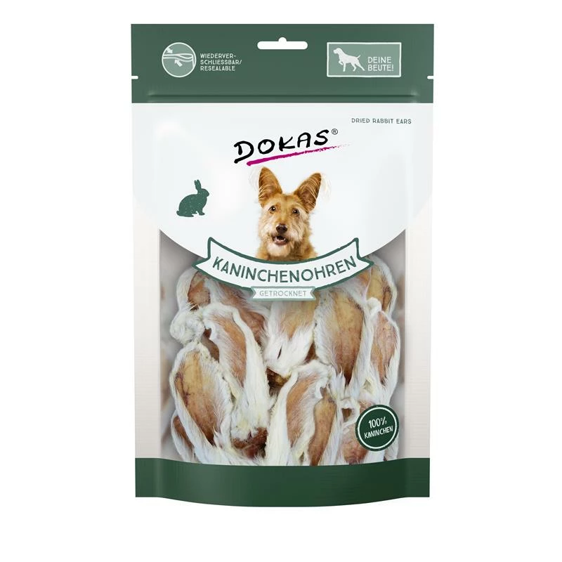 Dokas Kaninchenohren Mit Fell Getrocknet | 7x 100g Hundesnack 1 Dokas Kaninchenohren Mit Fell Getrocknet | 7x 100g Hundesnack