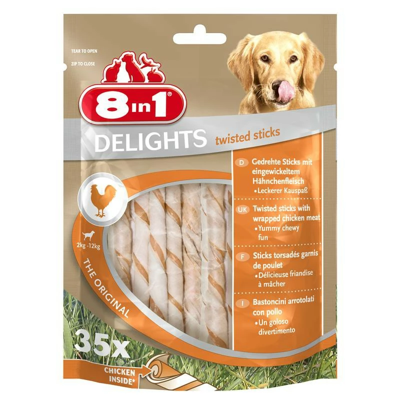 TETRA 8in1 Delights Twisted Sticks | 35 Stück Kaustangen Für Hunde 1 TETRA 8in1 Delights Twisted Sticks | 35 Stück Kaustangen Für Hunde