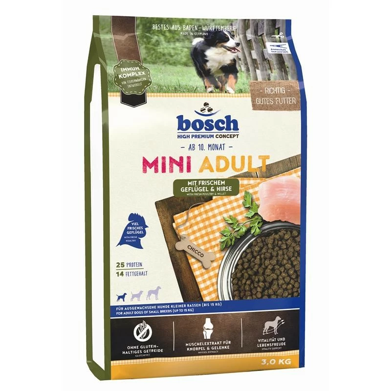 Bosch Mini Adult Geflügel & Hirse | 3kg Hundefutter 1 Bosch Mini Adult Geflügel & Hirse | 3kg Hundefutter