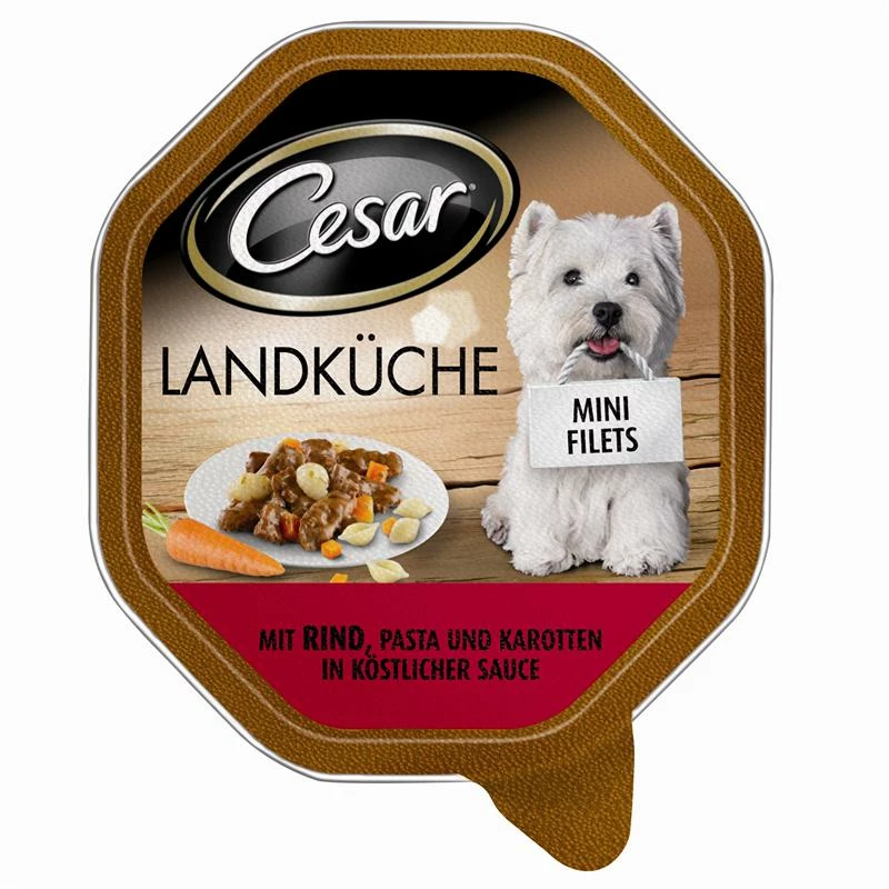 Cesar Landküche Rind, Pasta & Karotten | 14x150g 1 Cesar Landküche Rind, Pasta & Karotten | 14x150g