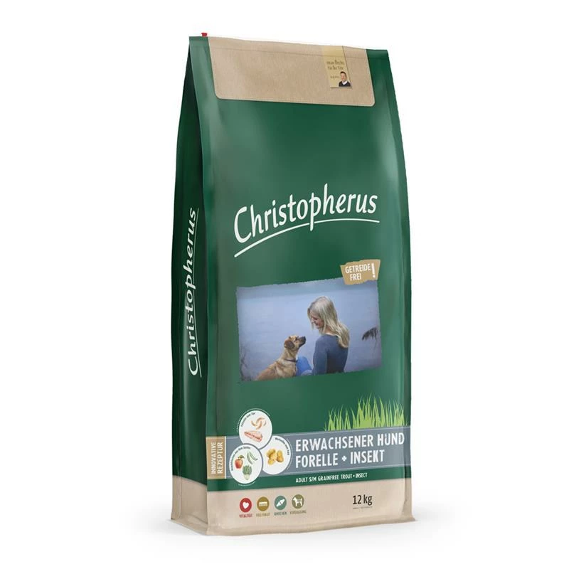 Christopherus Getreidefrei Forelle & Insekt | 12kg Hundefutter 1 Christopherus Getreidefrei Forelle & Insekt | 12kg Hundefutter