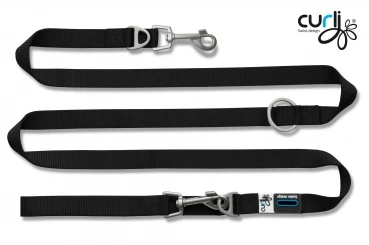 Curli Verstellbare Leine Aus Nylon | 200x 1,5cm Schwarz Hund 1 Curli Verstellbare Leine Aus Nylon | 200x 1,5cm Schwarz Hund