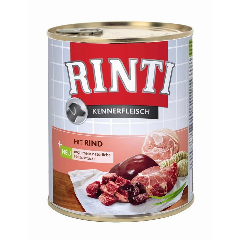 Rinti Pur Kennerfleisch Rind | 12x 800g Hundefutter Nass 1 Rinti Pur Kennerfleisch Rind | 12x 800g Hundefutter Nass