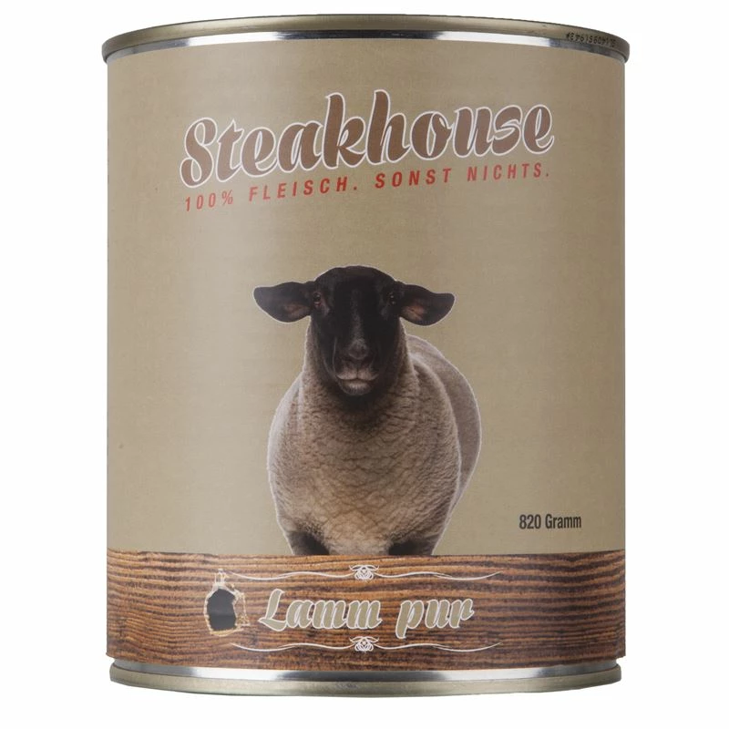 Fleischeslust Steakhouse Lamm Pur | 6x 800g Hundenassfutter 1 Fleischeslust Steakhouse Lamm Pur | 6x 800g Hundenassfutter