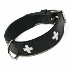 Hunter Halsband Swiss Nickel Gr.65 Ökoleder Schwarz | 51-58,5 Cm