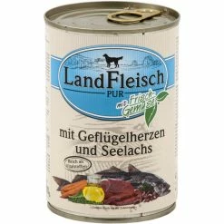 Landfleisch Geflügelherzen | 12x 400g Hundefutter Nass