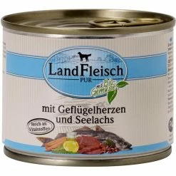 Landfleisch Geflügelherzen & Seelachs | 12x195g Hundefutter