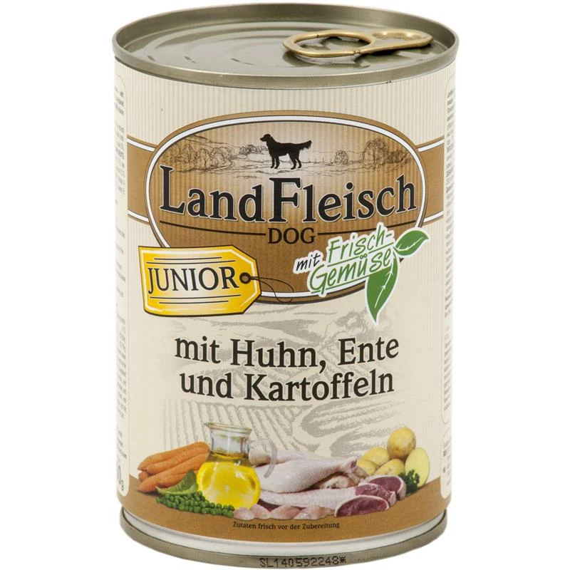 Landfleisch Junior Huhn Und Ente | 12x400g Hundefutter 1 Landfleisch Junior Huhn Und Ente | 12x400g Hundefutter