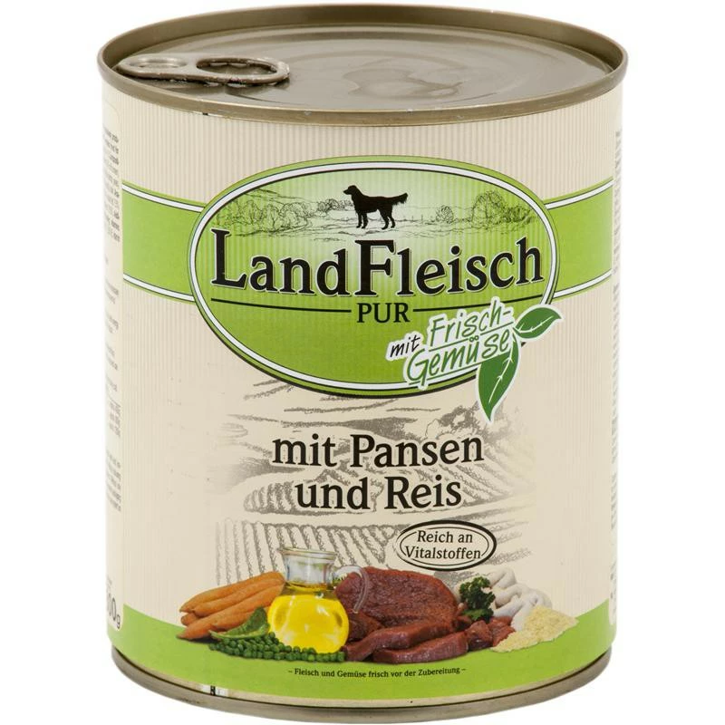 Landfleisch Pur Pansen & Reis | 6x 800g Hundefutter 1 Landfleisch Pur Pansen & Reis | 6x 800g Hundefutter