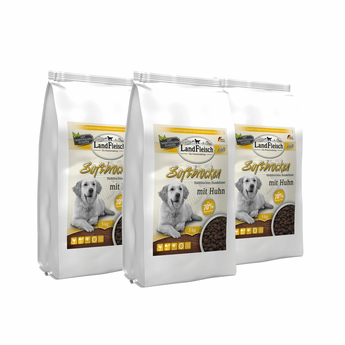 Landfleisch Softbrocken Mit Huhn | 15kg Hundefutter 1 Landfleisch Softbrocken Mit Huhn | 15kg Hundefutter