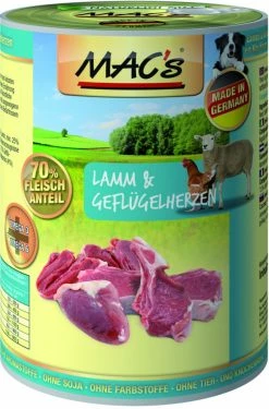 MACs Dog Lamm & Geflügelherzen | 6x 400g Hundefutter Nass