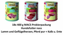 [Paket] MACs Dog Probierpackung Hundefutter Nass | 18x 400g
