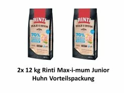 [Paket] RINTI MAX-I-MUM Junior Huhn | 2x 12kg Hundefutter Vorteilspack