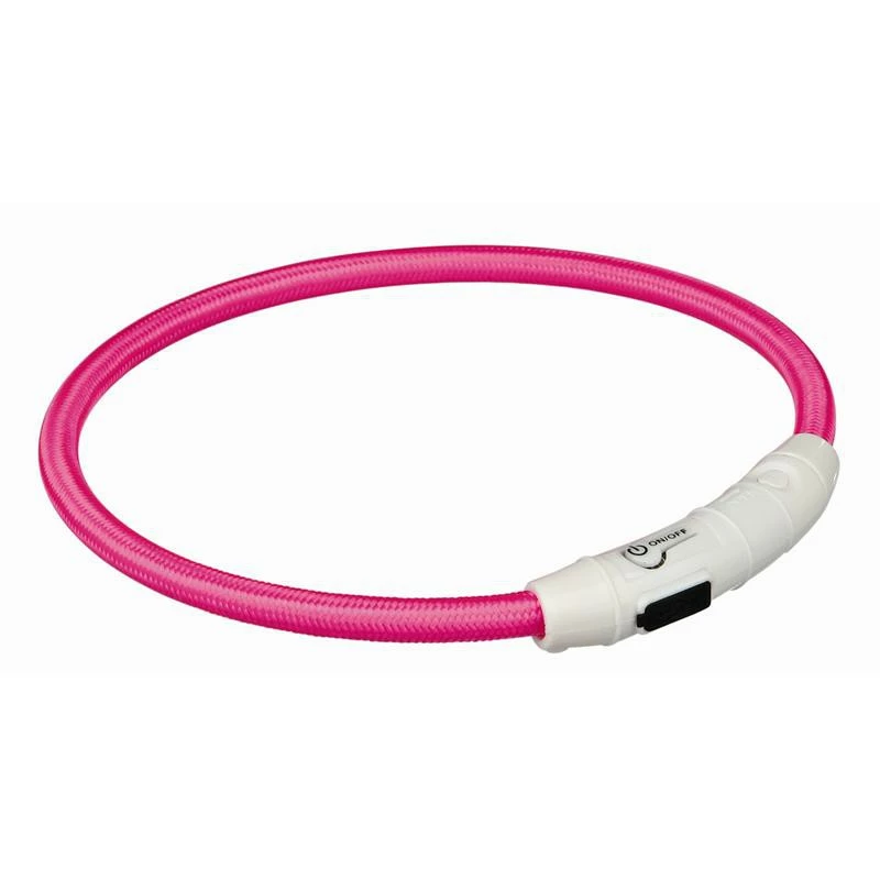 Trixie Flash Leuchtring USB Pink | M-L 45 Cm/7 Mm 1 Trixie Flash Leuchtring USB Pink | M-L 45 Cm/7 Mm