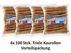[Paket] Trixie Kaurollen | 400St. Hundesnack Gedreht 12cm Lang 5 Bis 6 Mm Ø